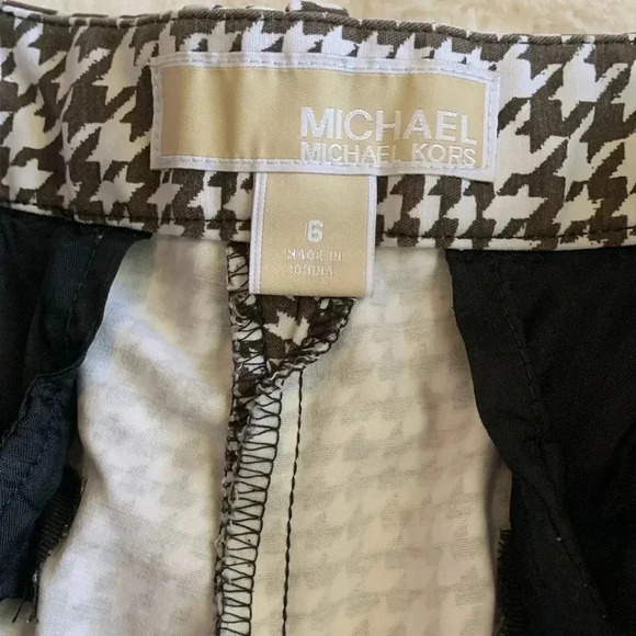 Women’s Michael Kors Houndstooth Print Pants Brown/White Size 6 EUC - Picture 4 of 9